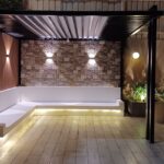 تركيب انارة خارجية للحدائق وتصميم جلسات خارجية وبرجولات خشبية